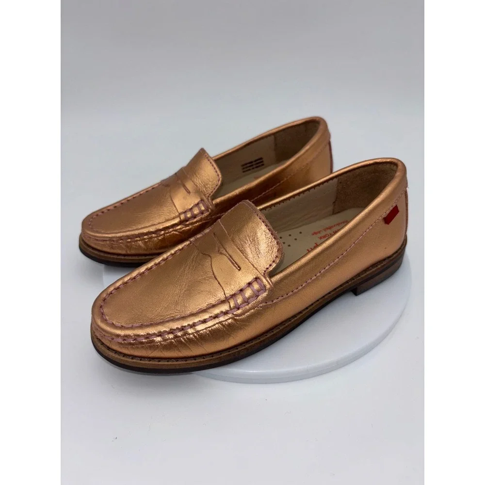 MARC JOSEPH New York Kids Penny Loafer Shoe‎ Rose Gold Leather NEW Toddler 12.5